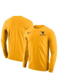 Nike Gold West Virginia Mountaineers Trust The Climb Core Long Sleeve T Shirt