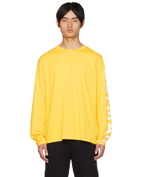 Balmain Yellow Printed Long Sleeve T Shirt