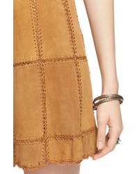 Free People Piece Out Suede Miniskirt