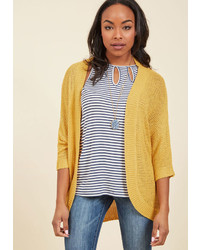 Modcloth Put Your Threads Together Cardigan In Goldenrod In S