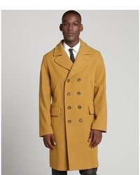 Gucci Mustard Wool Cashmere Double Breasted Peacoat