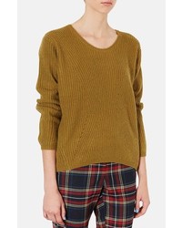 Topshop New Clean Ribbed Knit Sweater Yellow 8