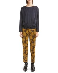 Dries Van Noten Damask Ankle Trousers