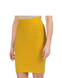 Specially made Solid Stretch Knit Skirt Mustard