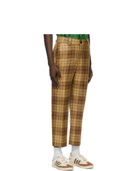 SSENSE WORKS Jeremy O Harris Brown Check Cropped Trousers