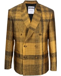 Mustard Plaid Double Breasted Blazer