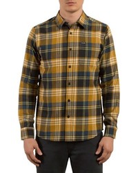 Mustard Plaid Flannel Long Sleeve Shirt