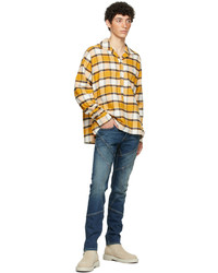 Rhude Yellow Check Camp Pull Over Shirt