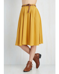 Hot And Delicious Breathtaking Tiger Lilies Skirt In Mustard
