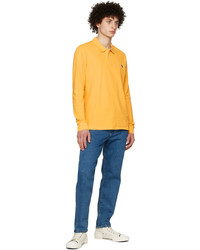 Ps By Paul Smith Yellow Organic Cotton Long Sleeve Polo