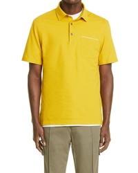 Zegna Essential Cotton Pique Pocket Polo In Yellow At Nordstrom