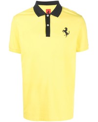 Ferrari Logo Print Cotton Polo Shirt
