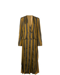 Uma Wang Striped Single Breasted Coat