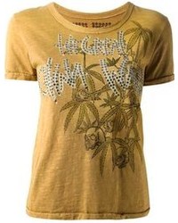 Mustard Print Crew-neck T-shirt