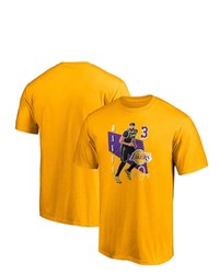 FANATICS Branded Anthony Davis Gold Los Angeles Lakers Pick Roll T Shirt