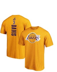 FANATICS Branded Anthony Davis Gold Los Angeles Lakers Playmaker Name Number T Shirt