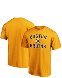 FANATICS Branded Gold Boston Bruins Team Victory Arch T Shirt
