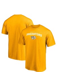 FANATICS Branded Gold Nashville Predators Team Logo Lockup T Shirt