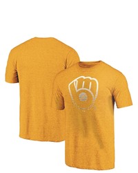 FANATICS Branded Heathered Gold Milwaukee Brewers Sport Resort T Shirt