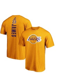 FANATICS Branded Lebron James Gold Los Angeles Lakers Team Playmaker Name Number T Shirt