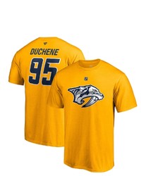 FANATICS Branded Matt Duchene Gold Nashville Predators 202021 Special Edition Authentic Stack Name Number T Shirt