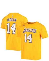 adidas Brandon Ingram Gold Los Angeles Lakers Team Name Number T Shirt