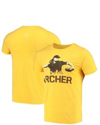 108 STITCHES Chris Archer Gold Pittsburgh Pirates Player Skyline Tri Blend T Shirt At Nordstrom