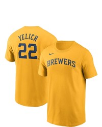 Nike Christian Yelich Gold Milwaukee Brewers Name Number T Shirt At Nordstrom