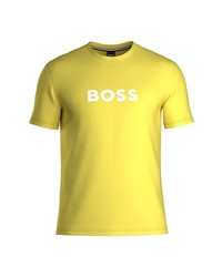 BOSS Crewneck Cotton Logo Tee In Bright Yellow At Nordstrom