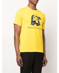 Armani Exchange Eagle Embroidered Cotton T Shirt