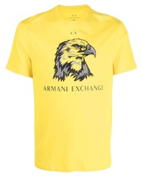 Armani Exchange Eagle Embroidered Cotton T Shirt