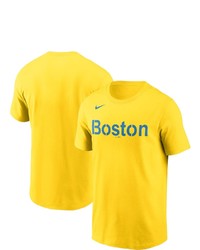 Nike Gold Boston Red Sox 2021 City Connect Wordmark T Shirt