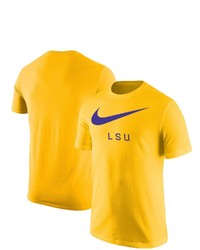 Nike Gold Lsu Tigers Big Swoosh T Shirt