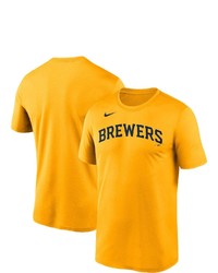 Nike Gold Milwaukee Brewers Wordmark Legend T Shirt At Nordstrom