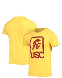 HOMEFIELD Heathered Gold Usc Trojans Head Logo Vintage T Shirt