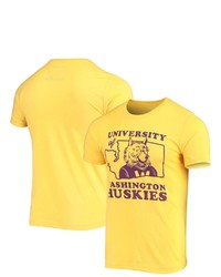 HOMEFIELD Heathered Gold Washington Huskies Vintage 1960s Mascot T Shirt