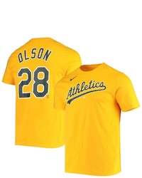 Nike Matt Olson Gold Oakland Athletics Name Number T Shirt