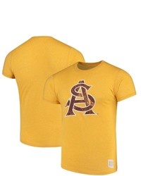 Retro Brand Original Heathered Gold Arizona State Sun Devils Interlocking School Logo Mock Twist T Shirt In Heather Gold At Nordstrom