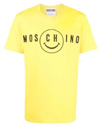 Moschino Smile Logo Print Cotton T Shirt