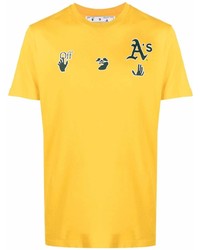 Off-White X Mbl Oakland Athletics Logo Print T Shirt