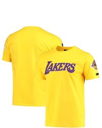 PRO STANDARD Yellow Los Angeles Lakers Chenille Logo T Shirt