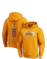FANATICS Branded Anthony Davis Gold Los Angeles Lakers Team Playmaker Name Number Pullover Hoodie