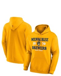 FANATICS Branded Gold Milwaukee Brewers Fierce Competitor Pullover Hoodie