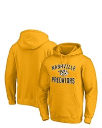 FANATICS Branded Gold Nashville Predators Team Victory Arch Pullover Hoodie