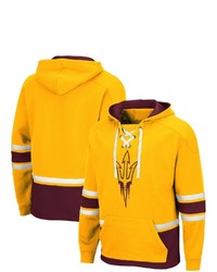 Colosseum Gold Arizona State Sun Devils Lace Up 30 Pullover Hoodie
