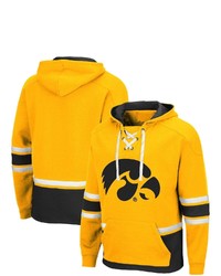 Colosseum Gold Iowa Hawkeyes Lace Up 30 Pullover Hoodie