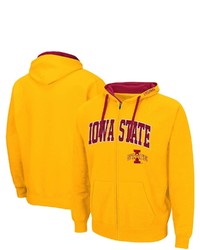 Colosseum Gold Iowa State Cyclones Arch Logo 20 Full Zip Hoodie