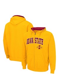 Colosseum Gold Iowa State Cyclones Arch Logo 30 Full Zip Hoodie