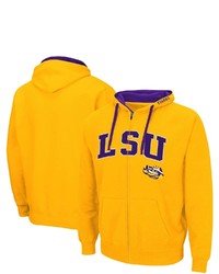Colosseum Gold Lsu Tigers Arch Logo 20 Full Zip Hoodie