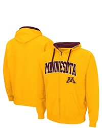 Colosseum Gold Minnesota Golden Gophers Arch Logo 20 Full Zip Hoodie At Nordstrom